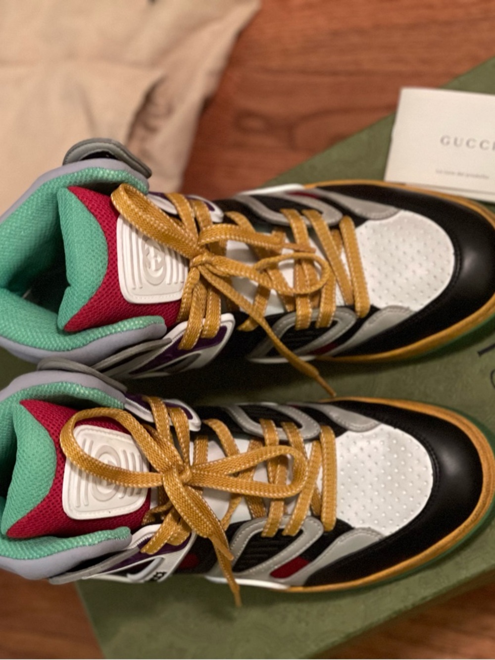 Gucci Basket high-top sneakers in the Multicolor "Black Demetra" colorway. - Picture 7 of 10